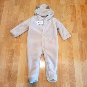 Suzanne Betro sherpa hooded jumpsuit size 24 months